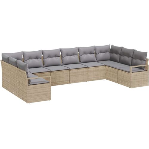  Set vrtnih kauča od 10 dijelova s jastučićima bež poli ratan  2-sjedalni vrtni kauč s pohranom i jastučićima bež poli ratan Cijene