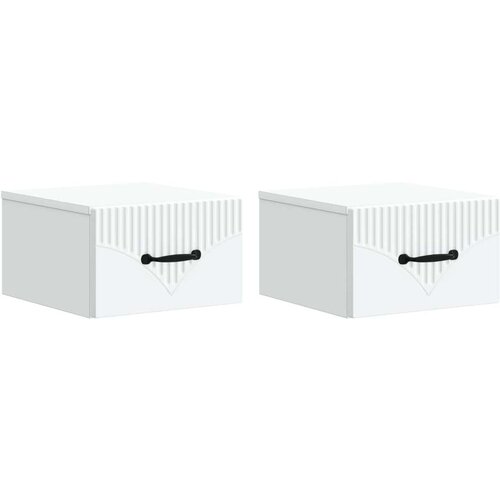  Noćni ormarić za montažu na zid 2 pcs Bijela 34 5 x 33 x 20 cm Cene
