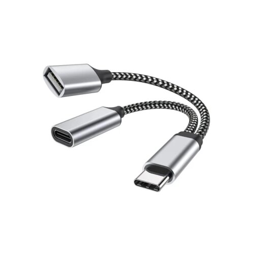 Linkom Adapter Tip C (M) na Tip C (F)+USB 3.0 crni Cene