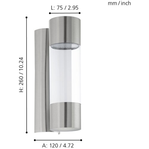 Eglo robledo spoljna zidna lampa/2, led, 2x3,7w, inox/plastika Slike