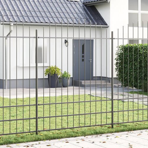 vidaXL ograja z hoop vrhom siva 5.1x2 m jeklo Cene