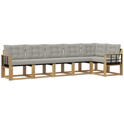 vidaXL Zunanja garnitura za sedenje 6 pcs Bela in svetlo siva, (5000282517) Cene
