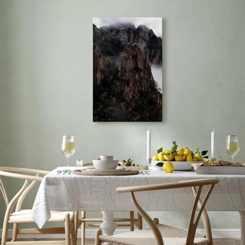  Slika - Heart of Mountain Landscape (1-part) - Clouds Amid Rocks 60x90 Premium Print Slike