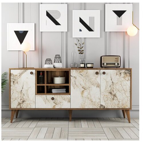 Hanah home Komoda Napoli 180x81x35cm Beli mermer-Bež Cene