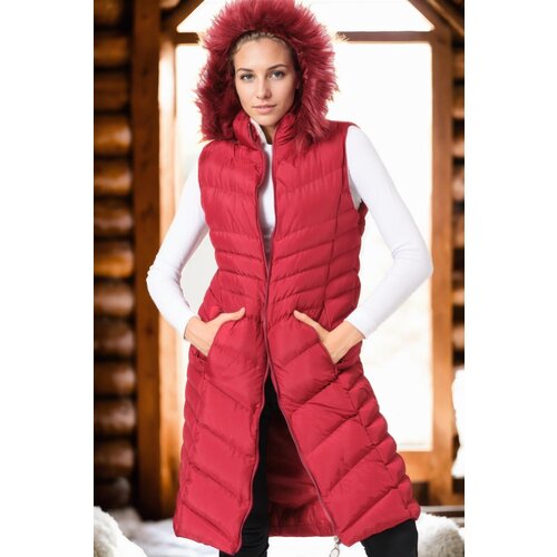 Dewberry Z6725 WOMEN'S VEST-PLAIN BURGUNDY Cene