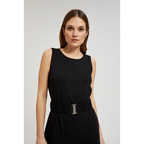 Moodo Women's midi dress with belt - black Cene