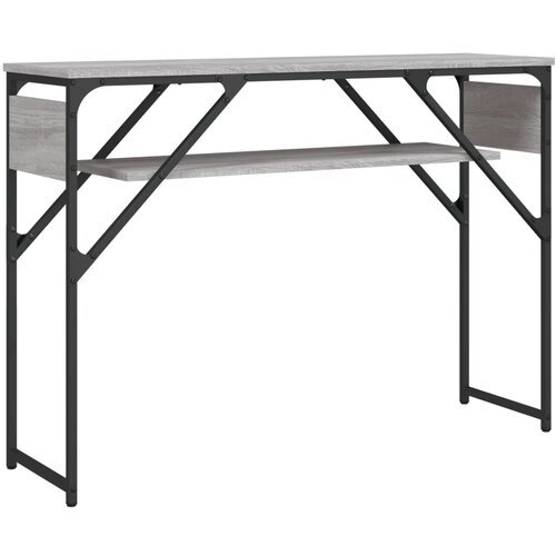 Maison Chic konzolna miza - miza ob steni s polico siva sonoma 105x30x75 cm inž. les, (21786333) Cene