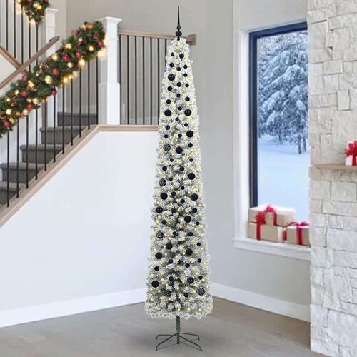 vidaXL Umestno božično drevo Zelena 270 cm PVC in Jeklo in Plastika Cene