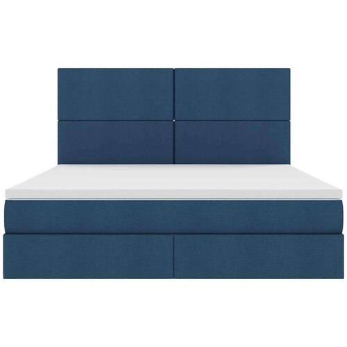  Krevet s od storage s madracem Plava 160 x 200 cm Lažna koža Slike