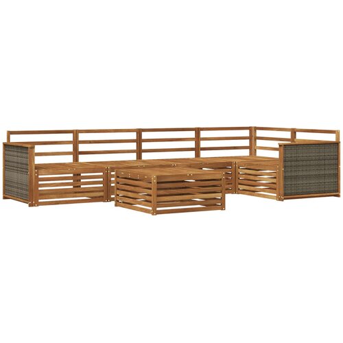  Set vanjskih sofa 6 kom. Prirodna Čvrsto drvo akacije Slike
