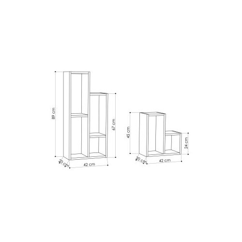 Hanah home Polica 42x89x20cm Antracit Slike