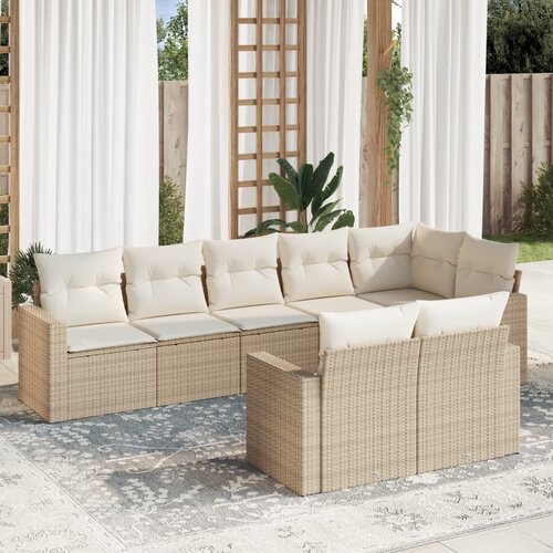 vidaXL 8-dijelni set vrtnih sofa od poliratana s jastucima bež Cene