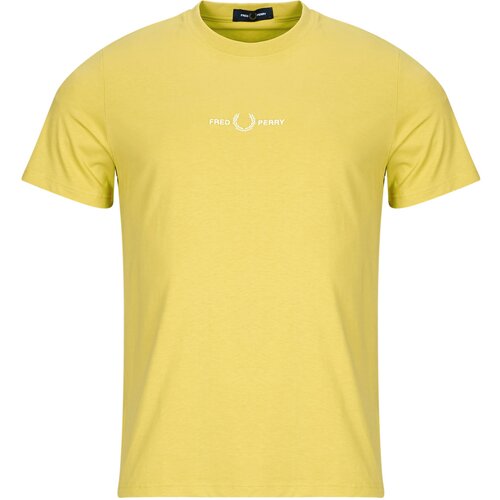 Fred Perry Majice s kratkimi rokavi EMBROIDERED Rumena Slike