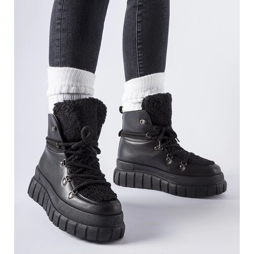 Gemre Sforza black ankle boots on a chunky platform Cene