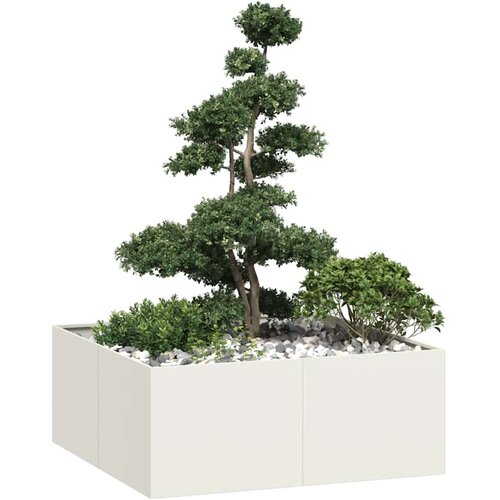 vidaXL Sadilnik Bela 100x100x40 cm Jeklo Cene