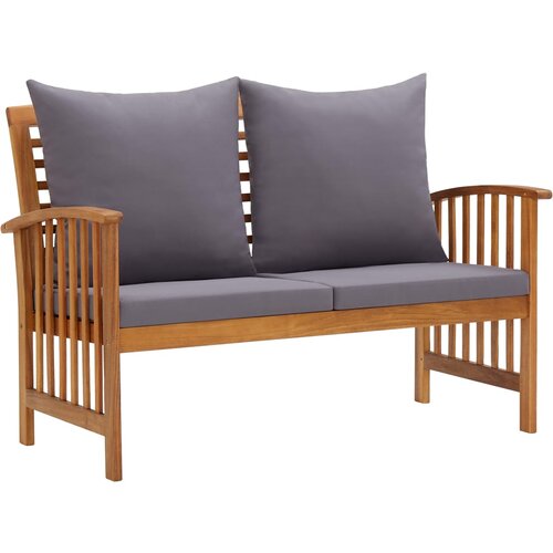  Klupa s jastucima 119 cm od masivnog bagremovog drva Slike