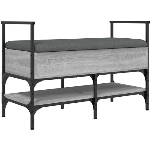  Klupa za cipele siva boja hrasta 85,5x42x57,5 cm drvena Slike