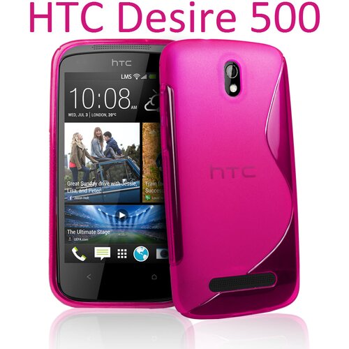  Gumijasti / gel etui S-Line za HTC Desire 500 - roza Slike