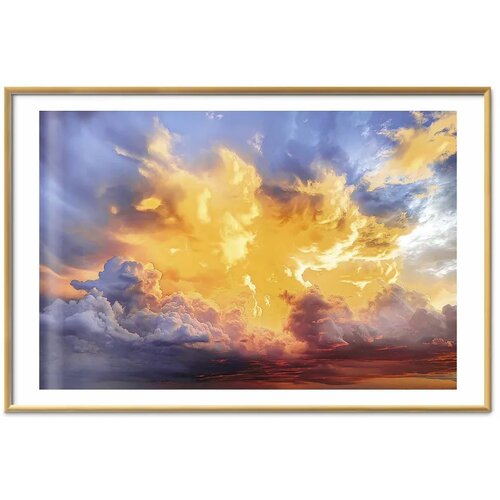  Plakat Beautiful Sunset - clouds in warm shades 90x60 Zlatni okvir s margom Slike