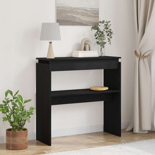 VidaXL Konzolni stol Crni hrast Drvo 80 x 30 x 80 cm Slike