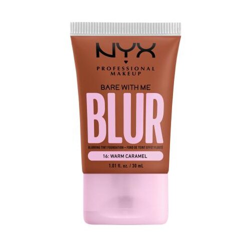 NYX Professional Makeup Bare With Me Blur Tint Foundation mat puder s srednjo prekrivnostjo 30 ml Odtenek 16 warm caramel Cene