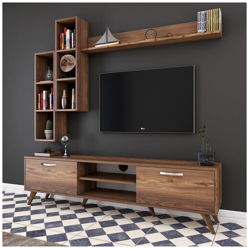 Hanah home Set TV ormarić i zidna polica M16-262, boja oraha Cene