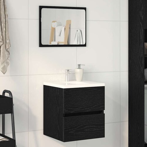 Ormarić za umivaonik u kupaonici crni hrast 41x38,5x45 cm inženjerski drvo Slike