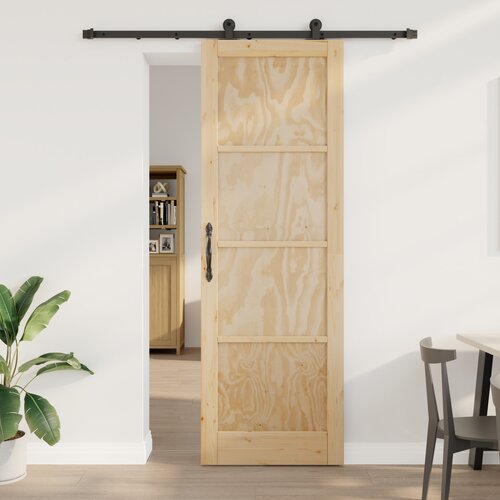 vidaXL Drsna vrata s kompletom opreme 78x232 cm Masivna lesena borovina, Notranja vrata 'ORKDAL'78x232x4 cm Masivna lesena borovina Cene