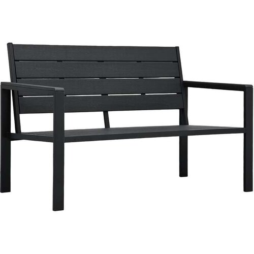  Vrtna klop 120 cm HDPE črna videz lesa Cene