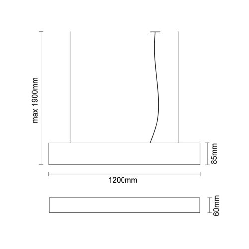  LED luster na sajli LED/55W/230V 3000/4000/6500K 120 cm crni Slike