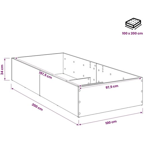  Okvir za podesivu bazu kreveta Hrast sonoma 100 x 200 cm - Hrast sonoma 100 x 200 cm Samo okvir kreveta Slike