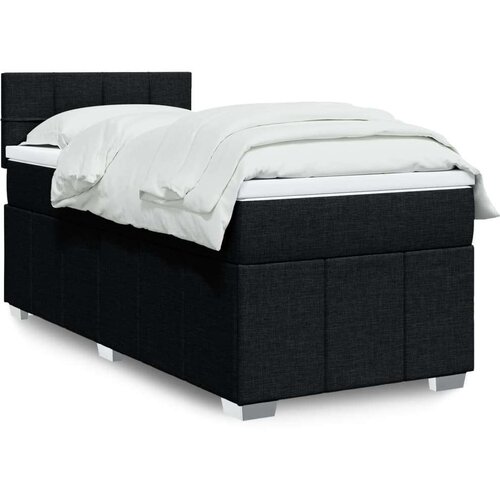 vidaXL Box spring postelja z vzmetnico črn 90x190 cm blago Cene