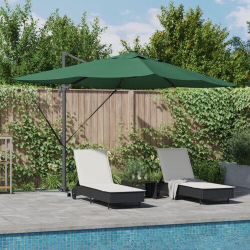  Kantileverski Roma suncobran s LED-ima Zeleni 352x251x265 cm Aluminijski Cijene