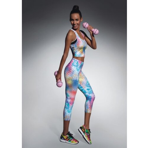 Bas Bleu TESSERA 70 sports leggings with colour print and 3/4 leg Slike