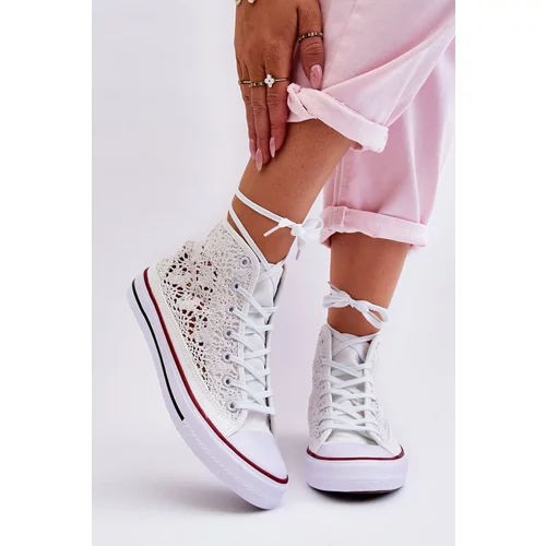 Kesi Women's Lace High Sneakers White Cornella