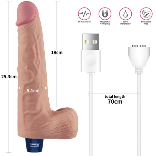 Lovetoy 2024 Vibracijski Penis Lovetoy Real Softee Flesh 10&amp;#039;&amp;#039; Slike
