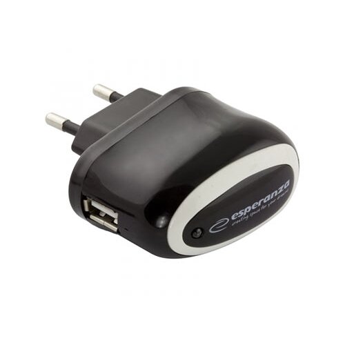Esperanza USB punjač CHARGER, AC 100-240V, 5V/1000mA, black, EZ111 Slike