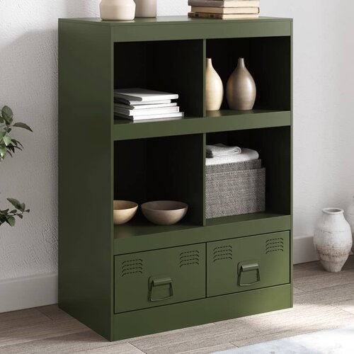 vidaXL Visoka omarica olivno zelena 67x39x95 cm jeklo Cene