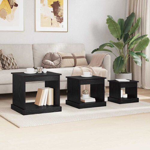  Kava Stol 3 kom. Crni hrast 48 x 45 x 45 cm Konstruirano drvo Slike