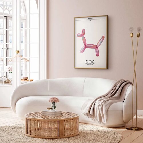  Plakat - Holo-Dog - Colorful Retro Dog 40x60 Zlatni okvir Slike