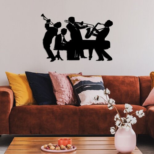 Wallity Zidna dekoracija Muzičari - L, 70 x 46 cm, Crna Slike