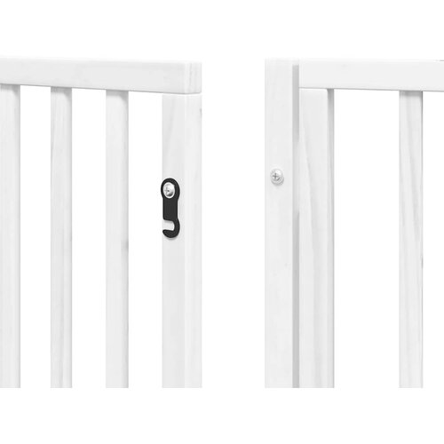  Vrata za pse s vrata&amp;scaron;cima 8 panela sklopiva 640 cm drvo topole Bijela 80 x 90 x 2 cm Slike