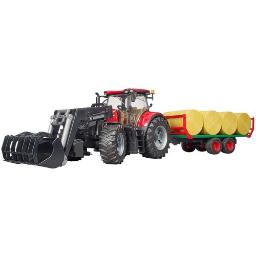  Bruder traktor Case IH Optum 300CVX z sprednjo nakladalko in prikolico z osmimi balami 03198 Slike