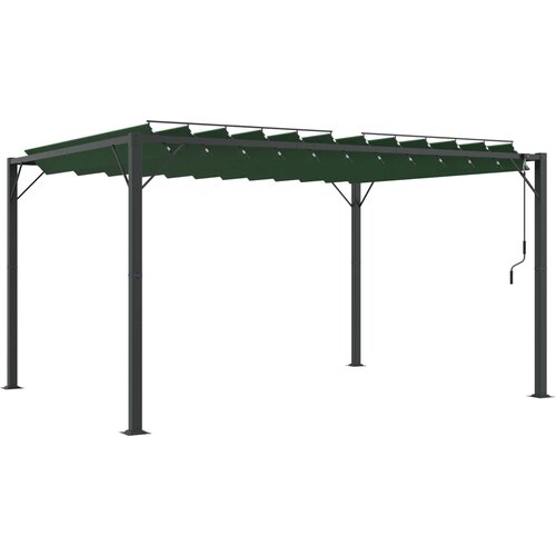 Gazebo s krovom s roletnom Zelena 3 x 4 x 2,14 m Slike