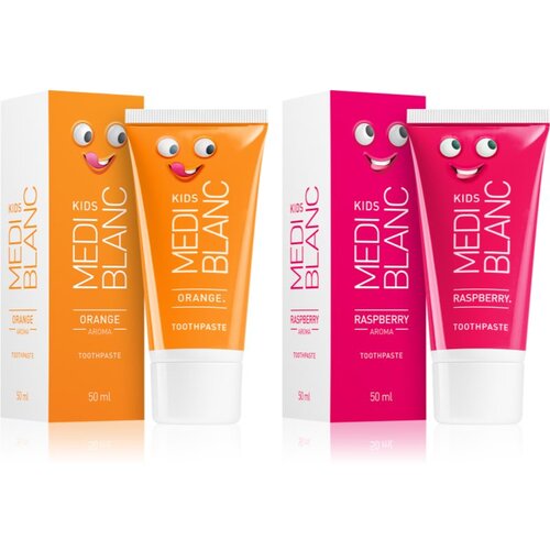 MEDIBLANC KIDS Orange &amp;amp; Raspberry zubna pasta za djecu duo 2 kom Slike