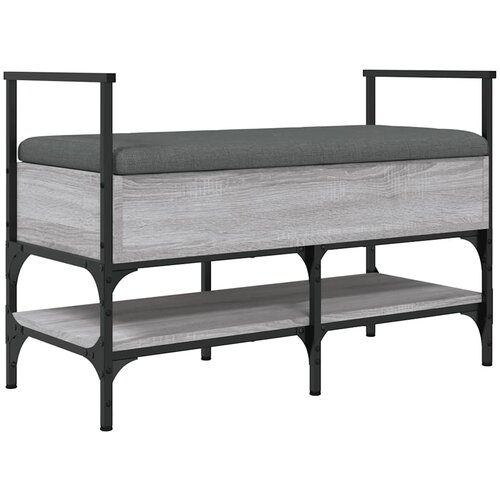  Klupa za cipele siva boja hrasta 85,5x42x57,5 cm drvena Slike