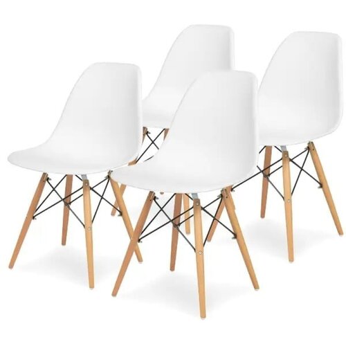 LemonPlanet Set plastičnih trpezarijskih stolica 4 kom Aurora bela Lemon 25-KS005SET Slike