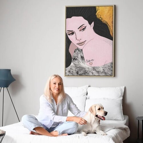  Slika - Sensual and Love (1 Part) Vertical 60x90 U prirodnom drvenom okviru Slike