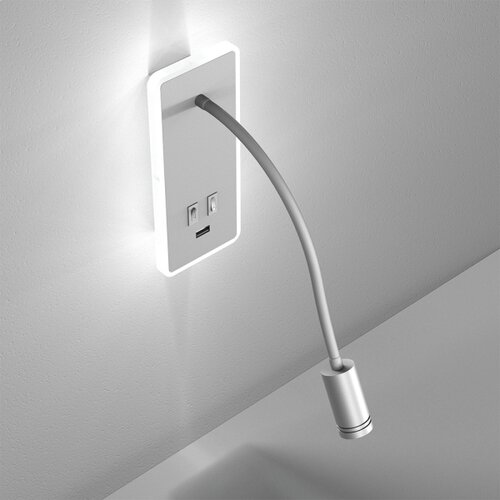  LED fleksibilna zidna lampica sa USB BASE LED/8W+LED/2W/230V bela Slike