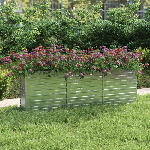 Furnova Visoka greda 240x40x77 cm pocinkano jeklo srebrna, (21921278) Slike